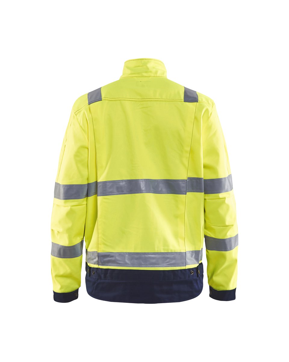 Blåkläder 4023 Jack, ongevoerd High Vis - High Vis Geel/Marineblauw