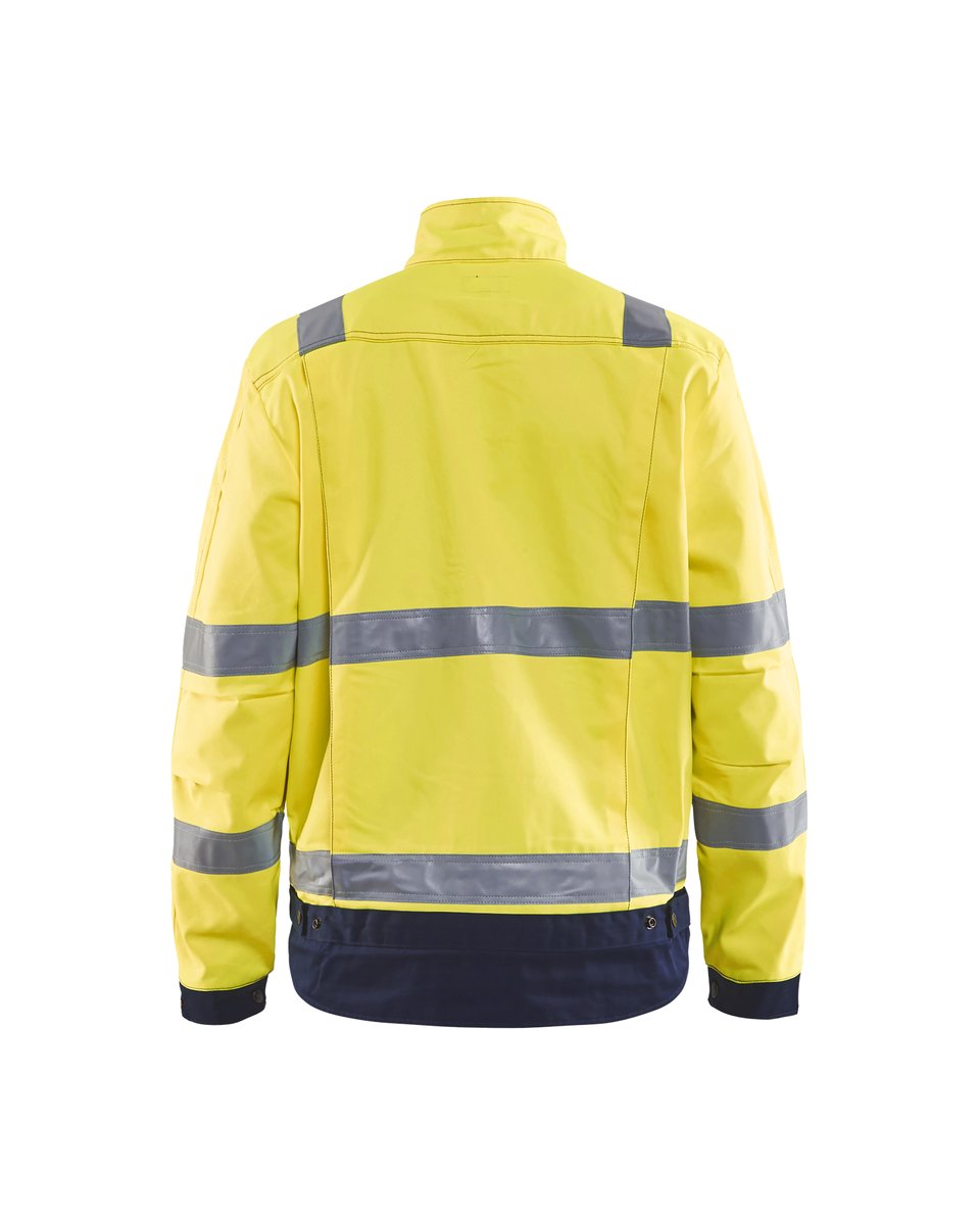 Blåkläder 4023 Jack, ongevoerd High Vis - High Vis Geel/Marineblauw