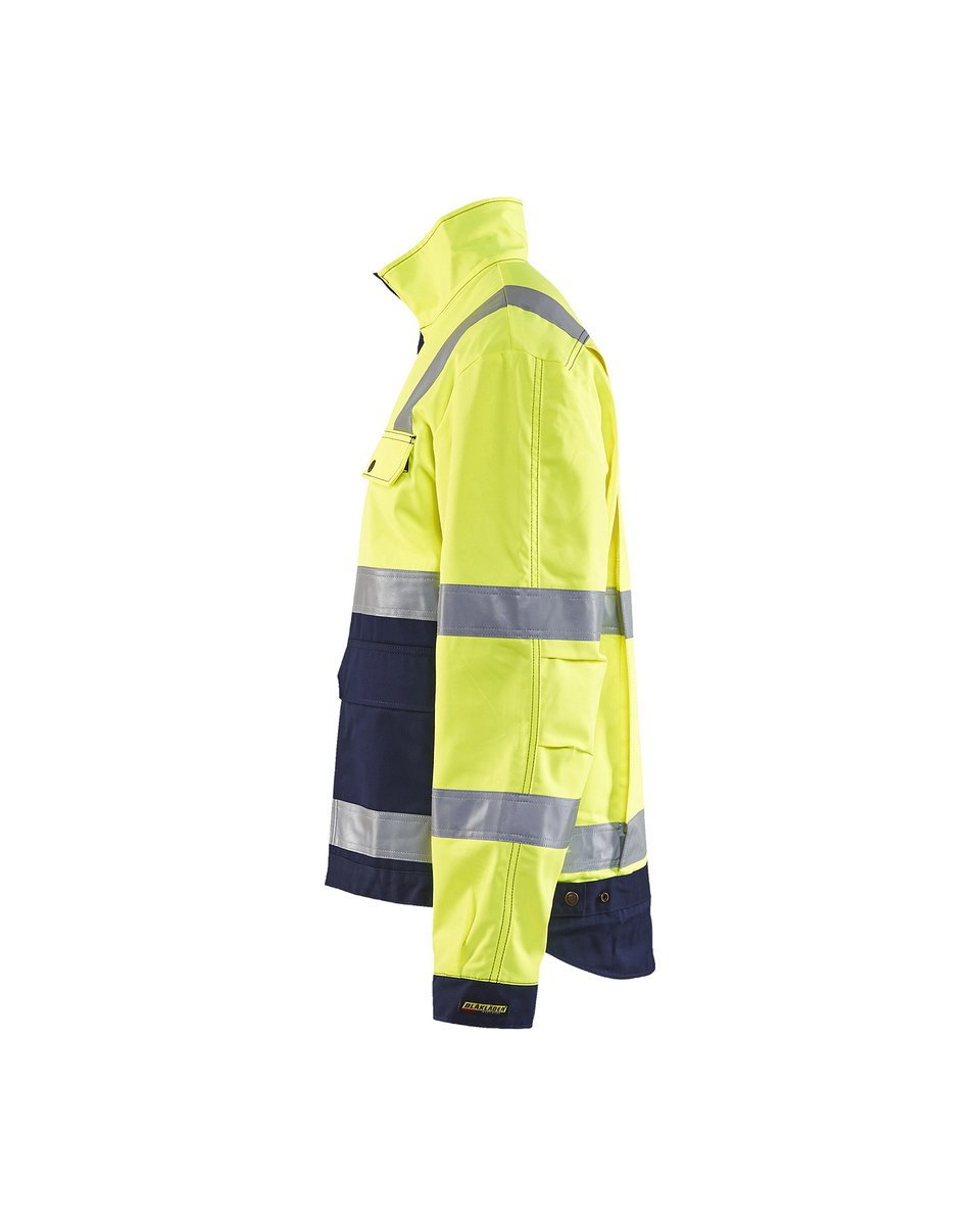 Blåkläder 4023 Jack, ongevoerd High Vis - High Vis Geel/Marineblauw