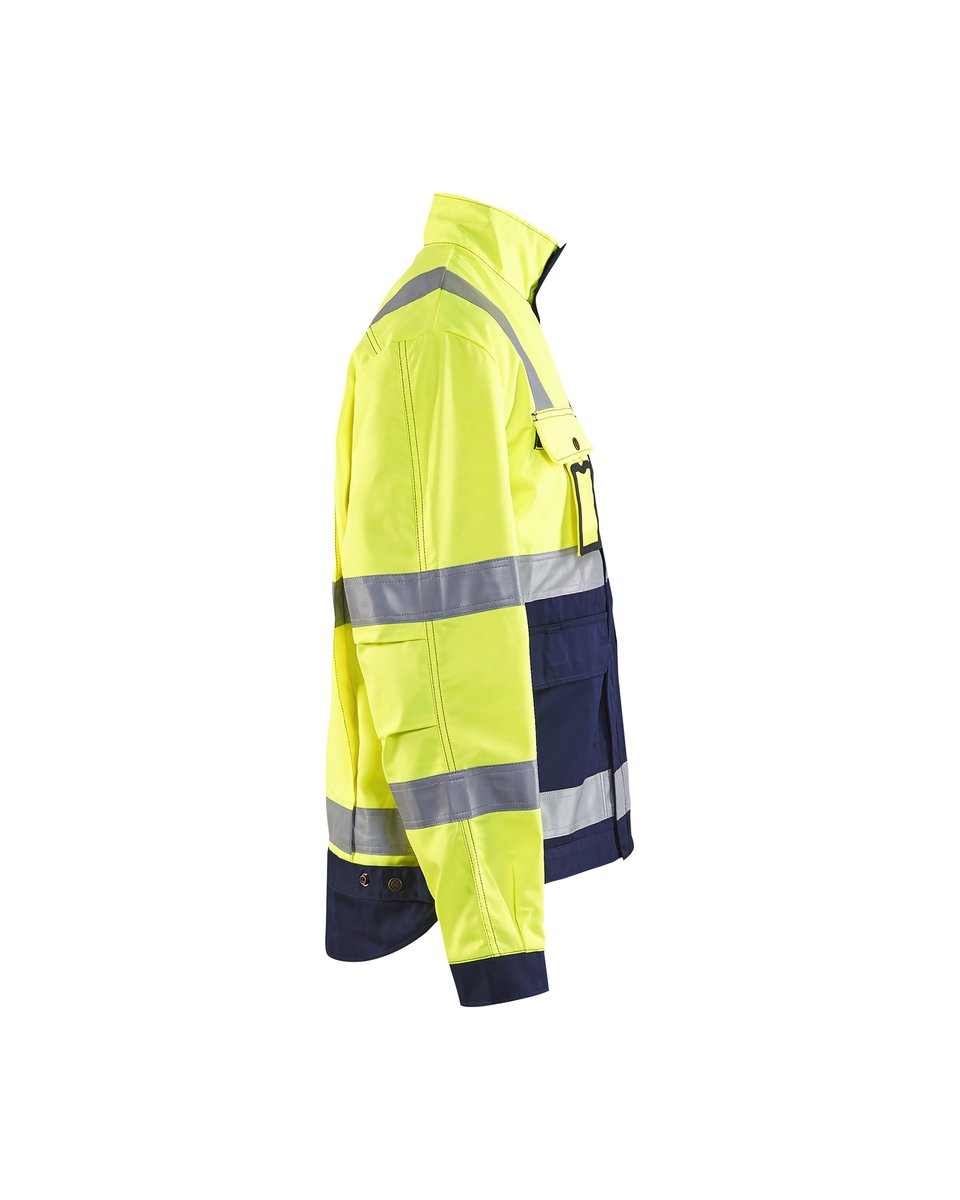 Blåkläder 4023 Jack, ongevoerd High Vis - High Vis Geel/Marineblauw