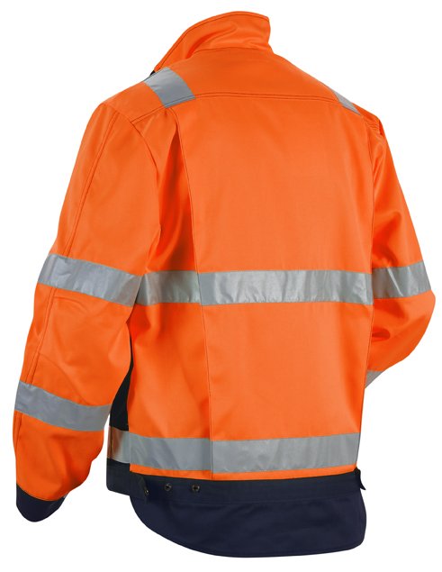 Blåkläder 4023 Jack, ongevoerd High Vis - High Vis Oranje/Marineblauw