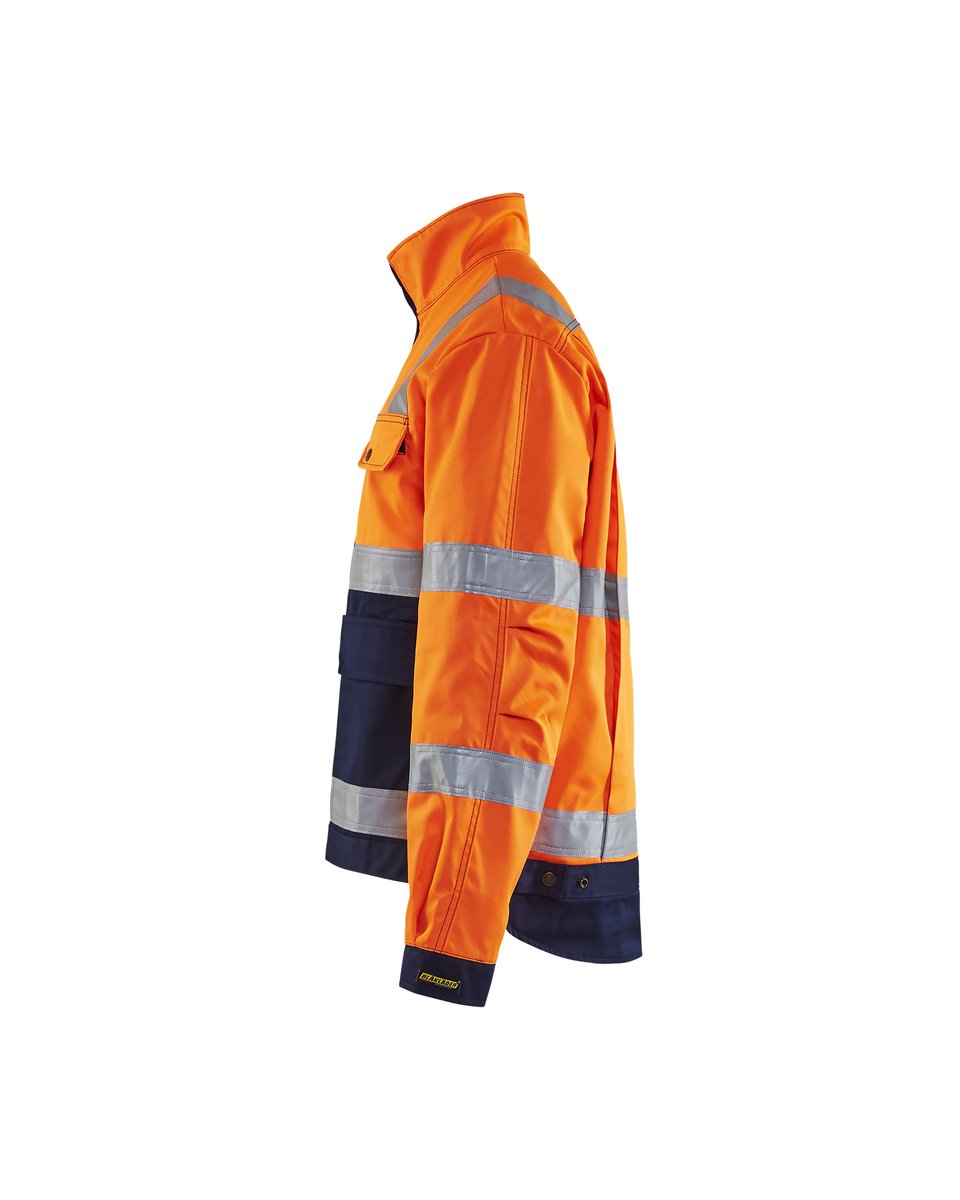 Blåkläder 4023 Jack, ongevoerd High Vis - High Vis Oranje/Marineblauw