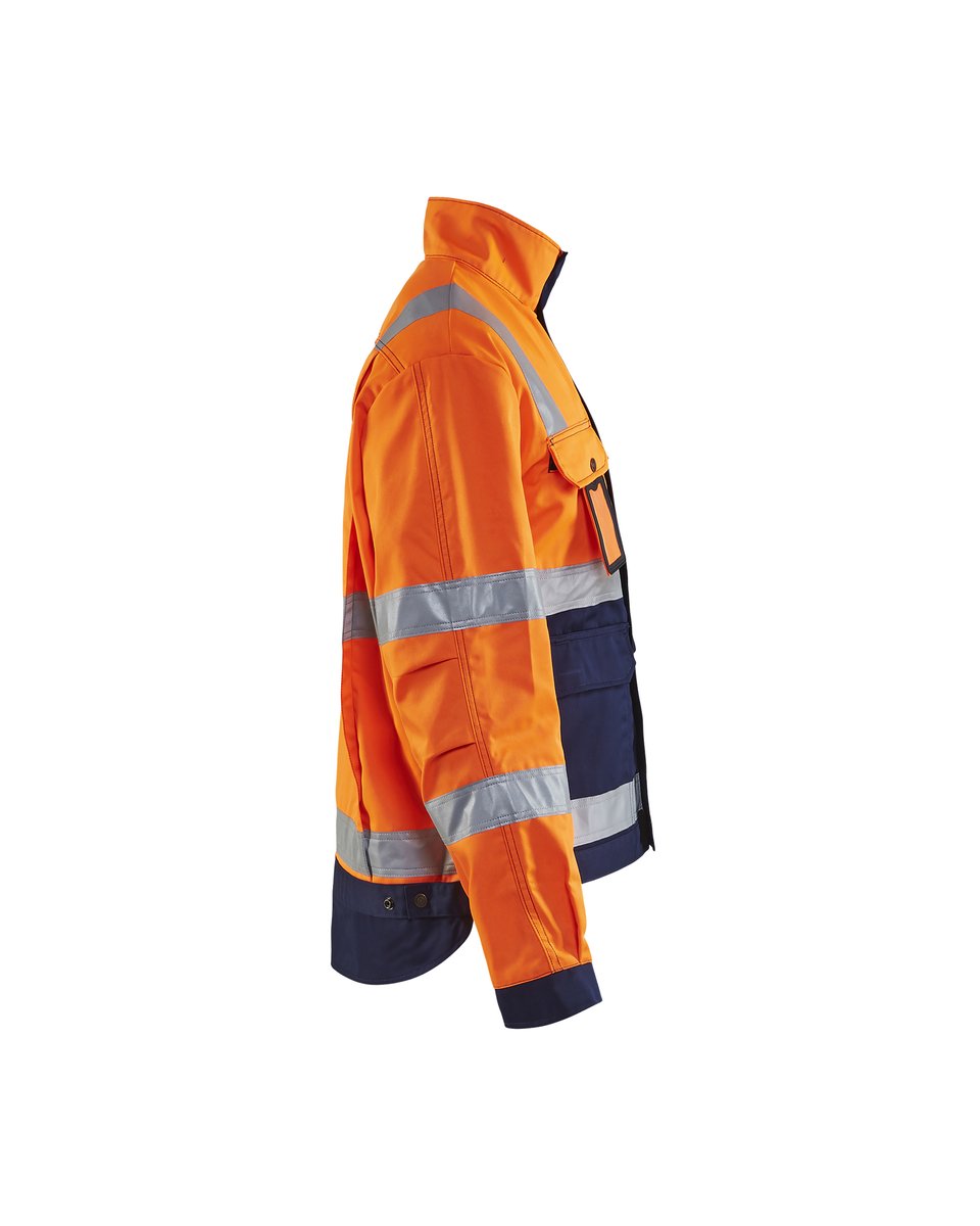Blåkläder 4023 Jack, ongevoerd High Vis - High Vis Oranje/Marineblauw