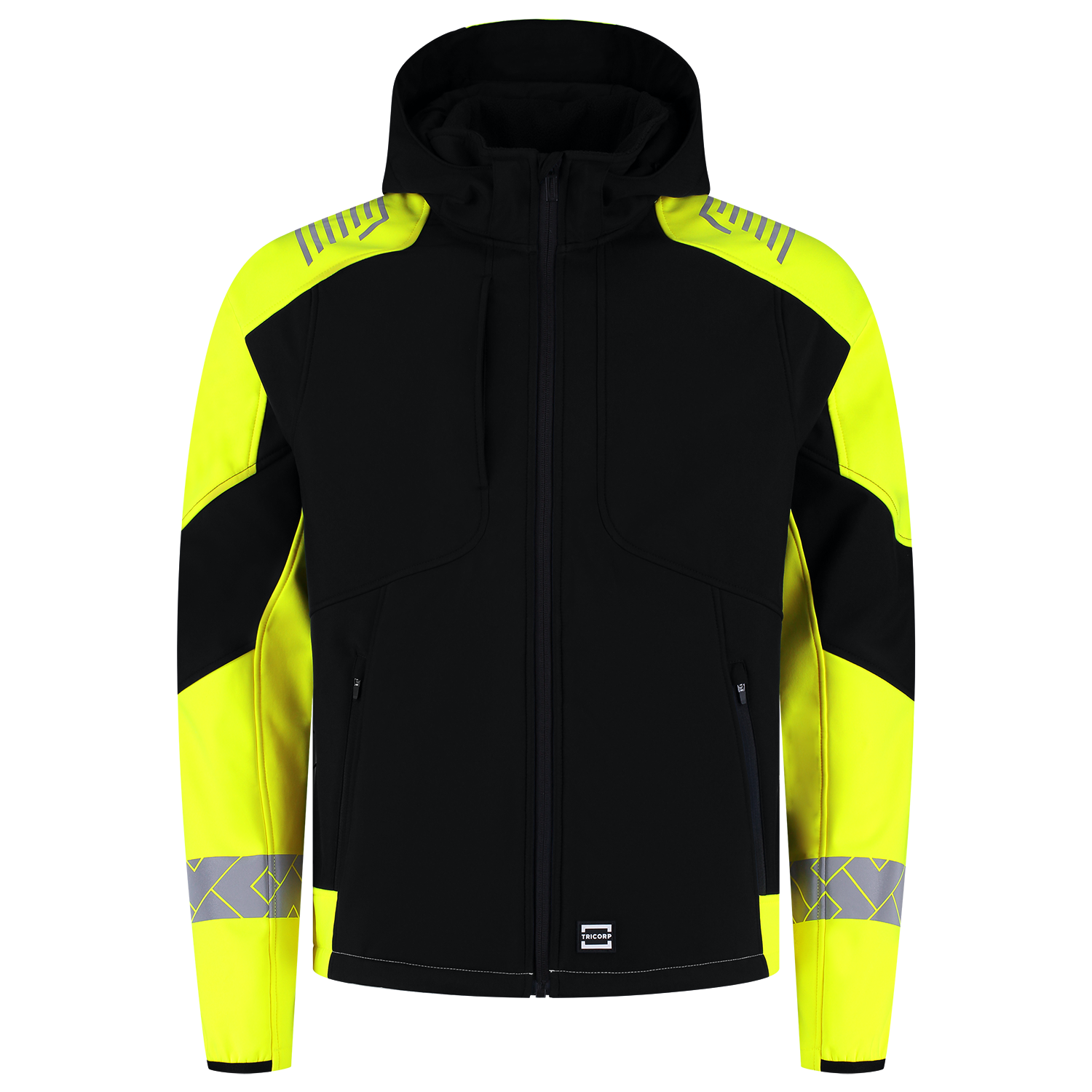 Softshell Capuchon Reflective Redefined - BlackFluoryellow XXL