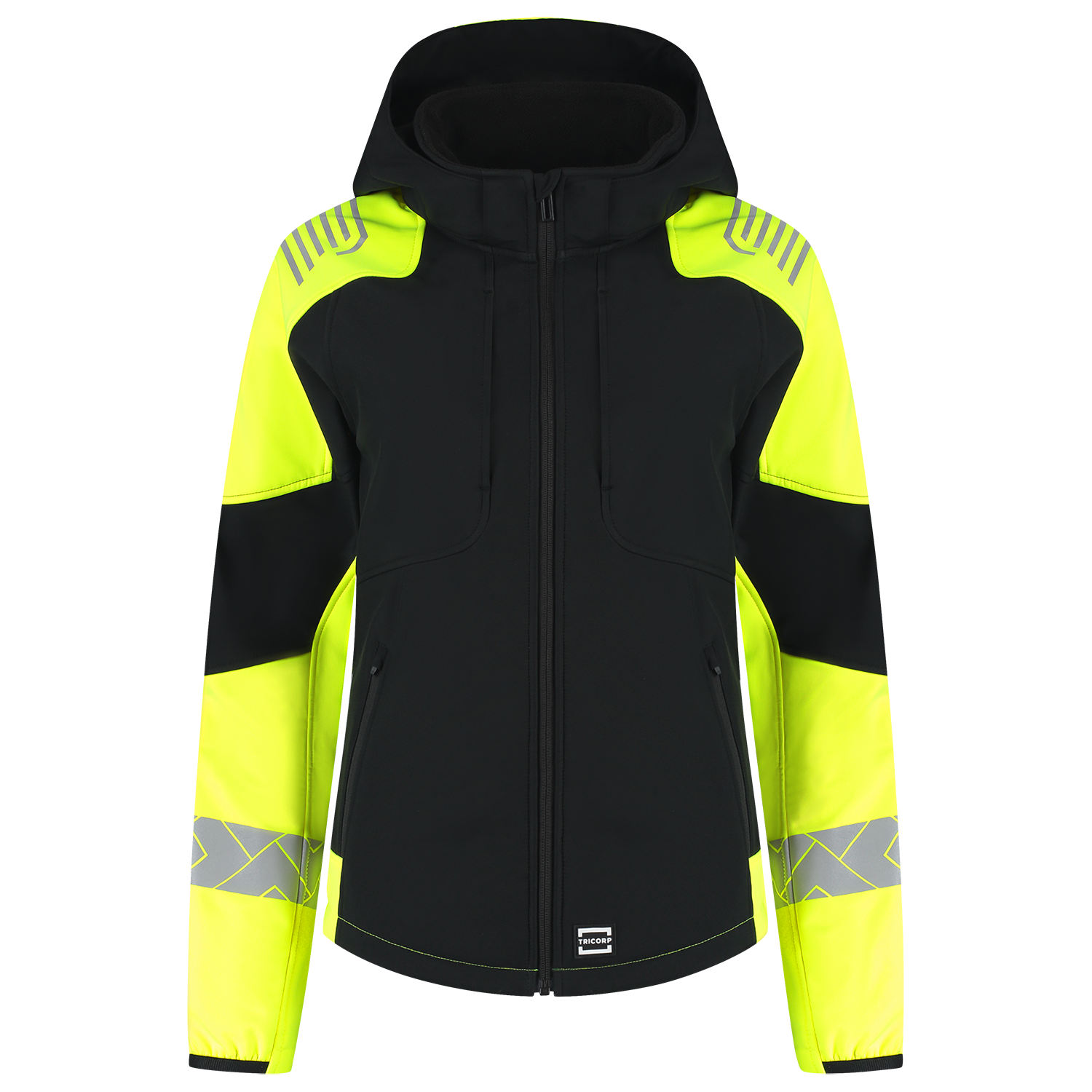 Softshell Capuchon Reflective Redefined Dames - BlackFluoryellow XXL