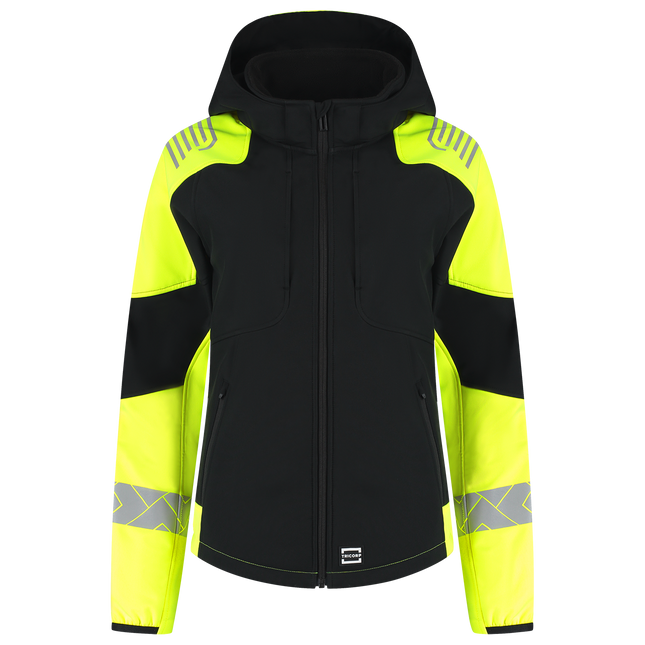 Softshell Capuchon Reflective Redefined Dames - BlackFluoryellow XXL