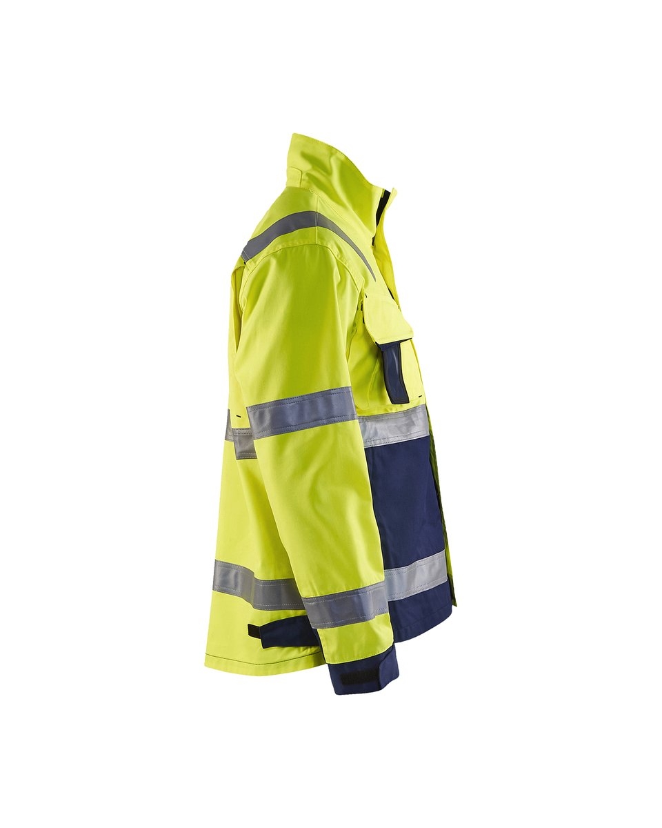Blåkläder 4064 Jack ongevoerd High Vis - High Vis Geel/Marineblauw
