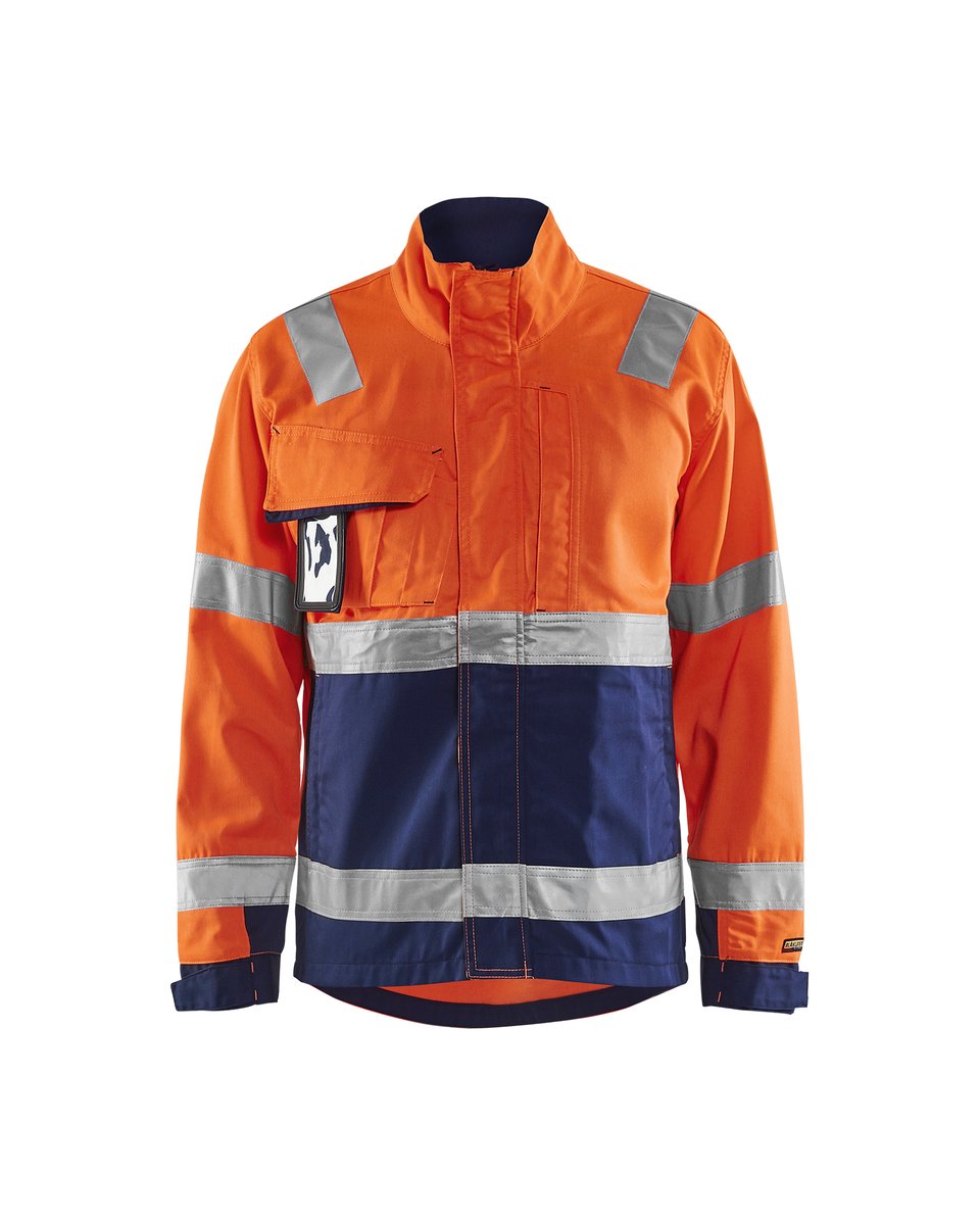 Blåkläder 4064 Jack ongevoerd High Vis - High Vis Oranje/Marineblauw