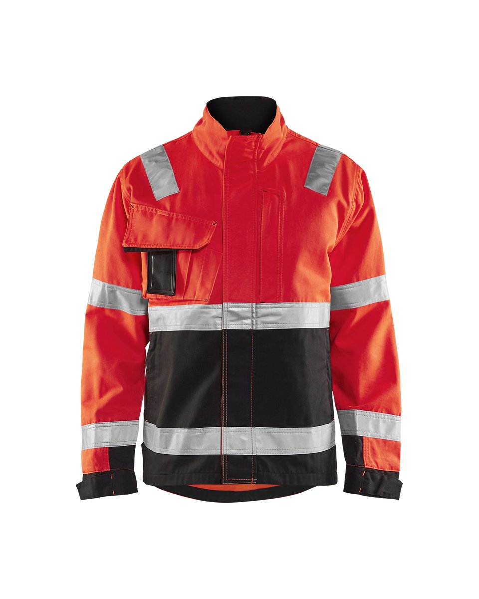 Blåkläder 4064 Jack ongevoerd High Vis - High Vis Rood/Zwart