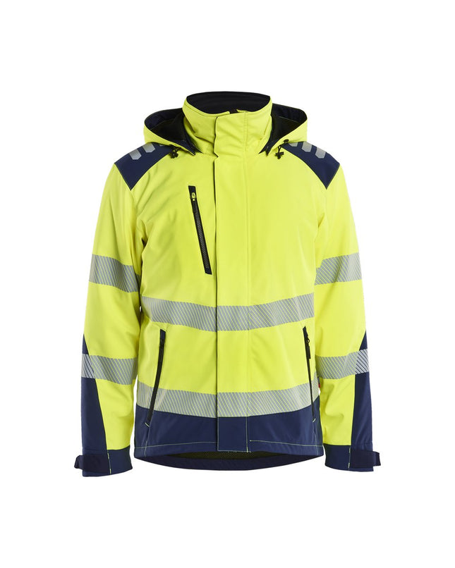 Blåkläder 4400 Softshell Winterjas High Vis - High Vis Geel/Marineblauw
