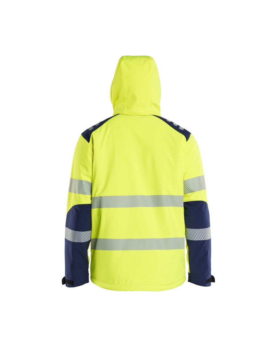Blåkläder 4400 Softshell Winterjas High Vis - High Vis Geel/Marineblauw