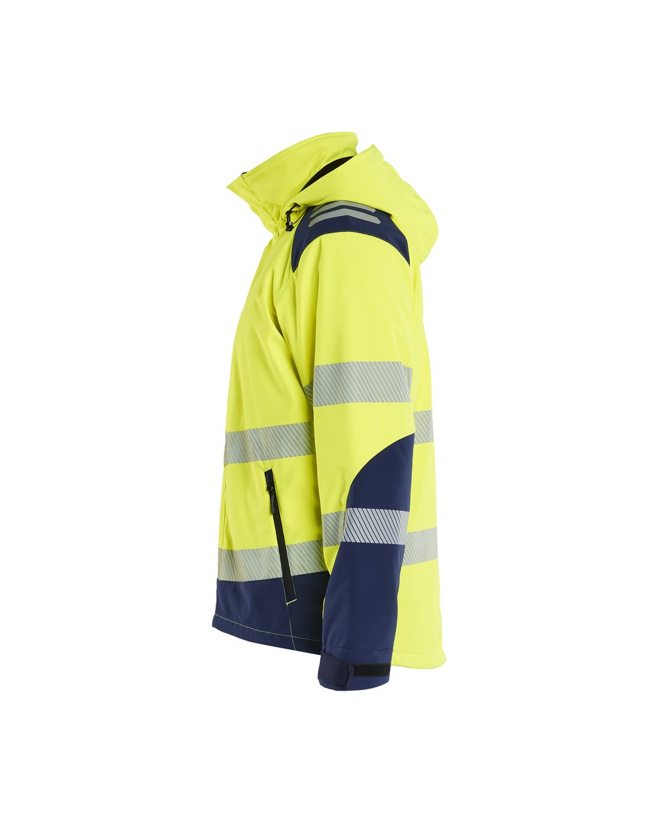 Blåkläder 4400 Softshell Winterjas High Vis - High Vis Geel/Marineblauw