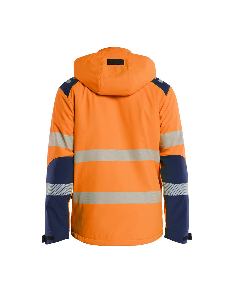 Blåkläder 4400 Softshell Winterjas High Vis - High Vis Oranje/Marineblauw