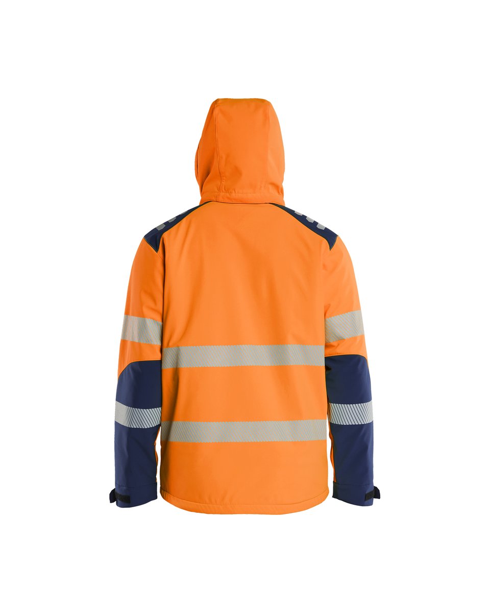 Blåkläder 4400 Softshell Winterjas High Vis - High Vis Oranje/Marineblauw