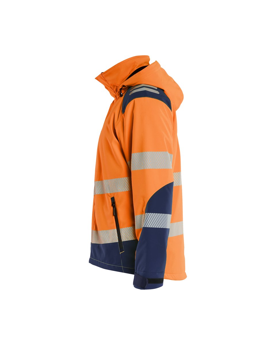 Blåkläder 4400 Softshell Winterjas High Vis - High Vis Oranje/Marineblauw