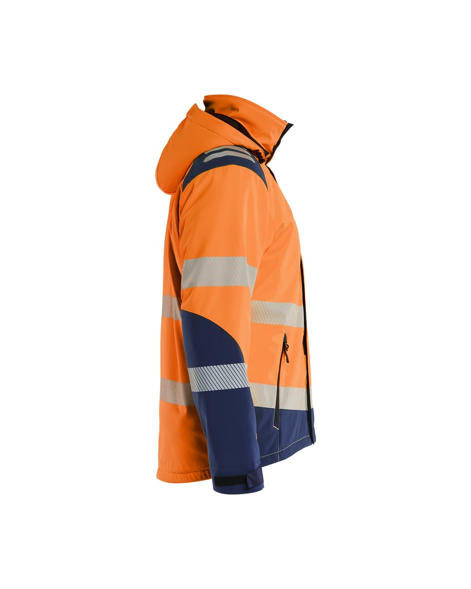 Blåkläder 4400 Softshell Winterjas High Vis - High Vis Oranje/Marineblauw