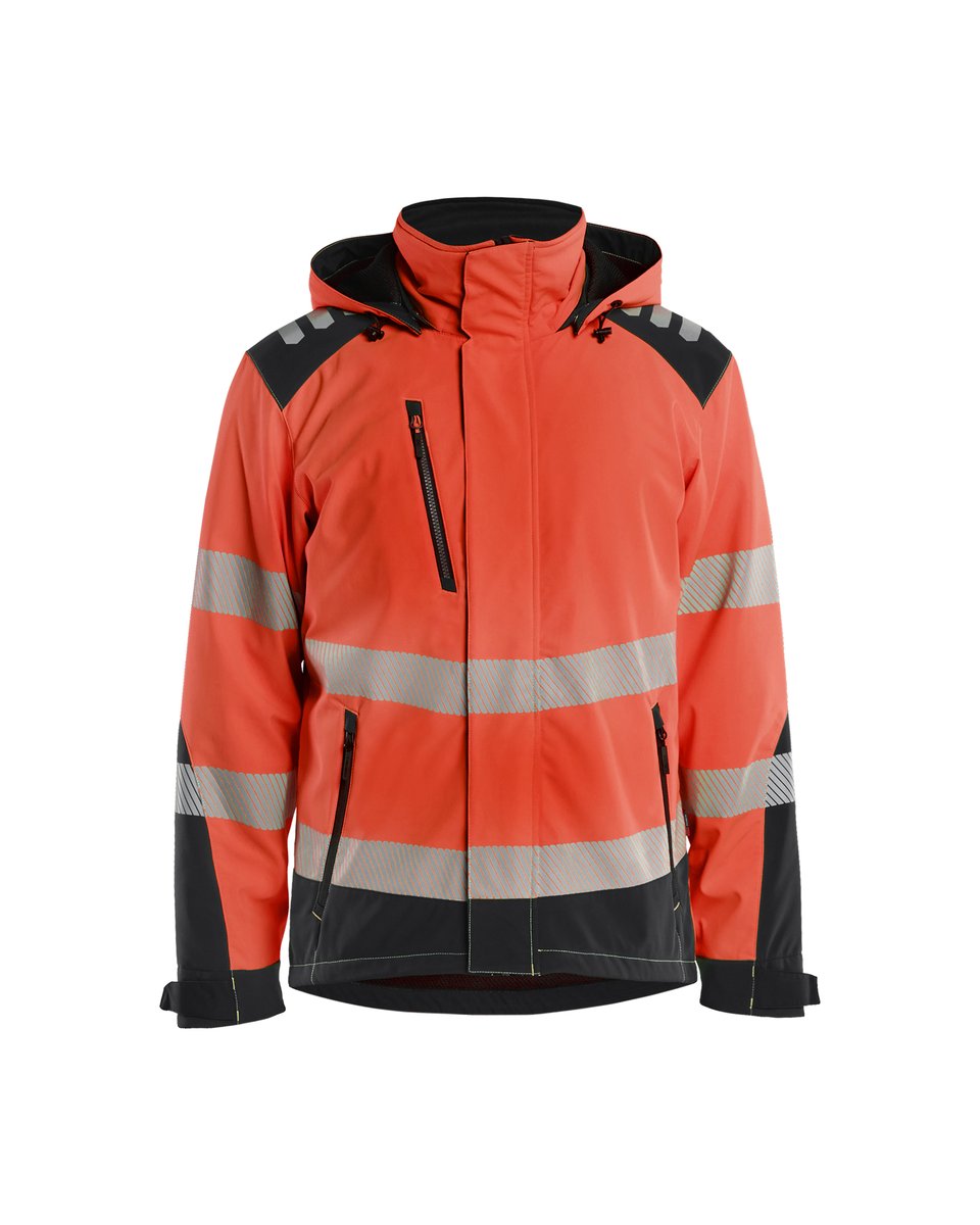 Blåkläder 4400 Softshell Winterjas High Vis - High Vis Rood/Zwart