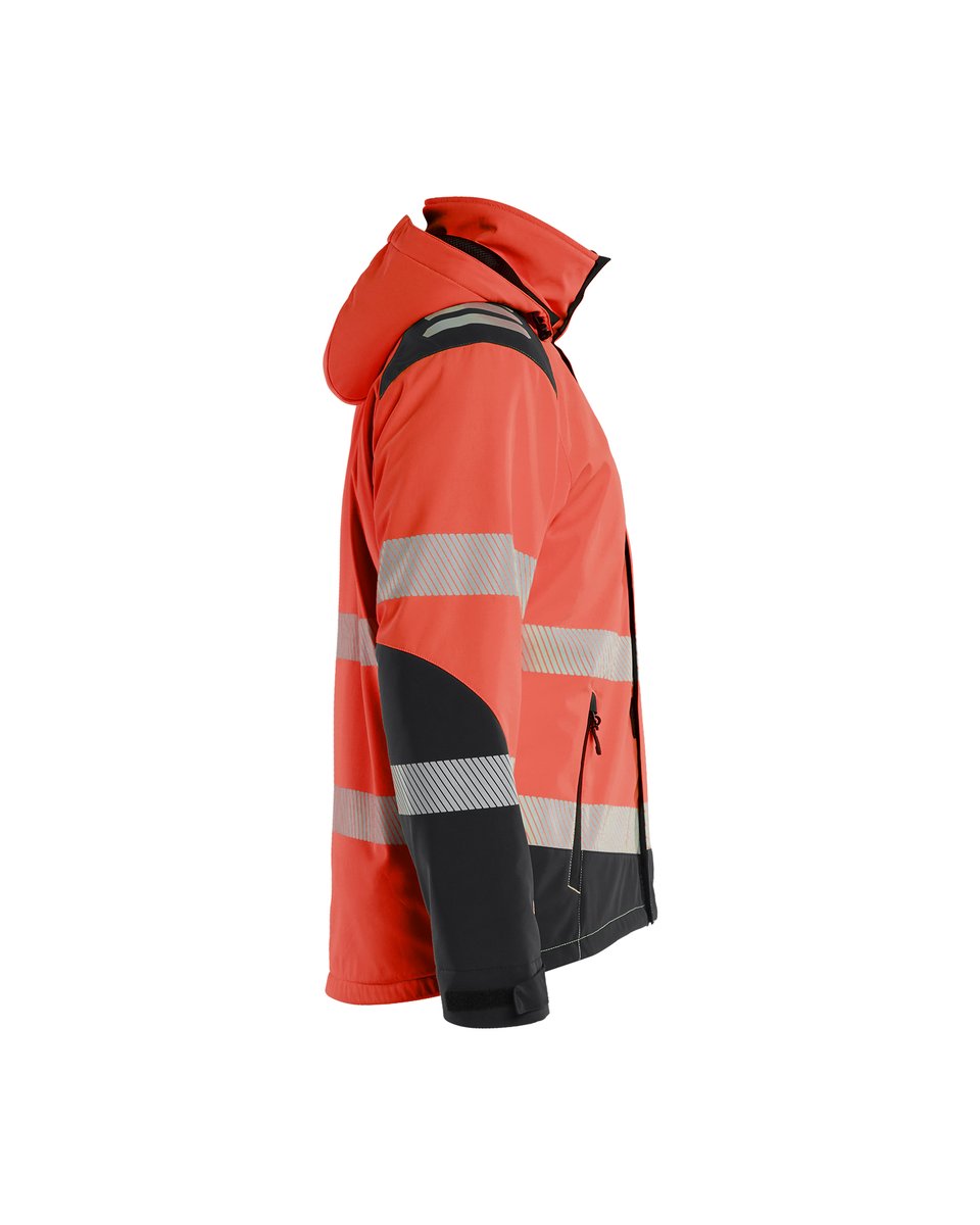 Blåkläder 4400 Softshell Winterjas High Vis - High Vis Rood/Zwart