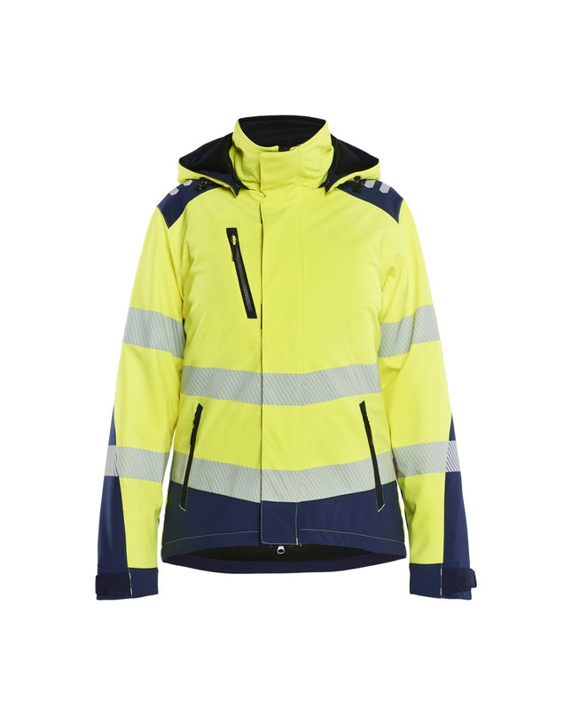 Blåkläder 4401 Dames Softshell Winterjas High Vis - High Vis Geel/Marineblauw
