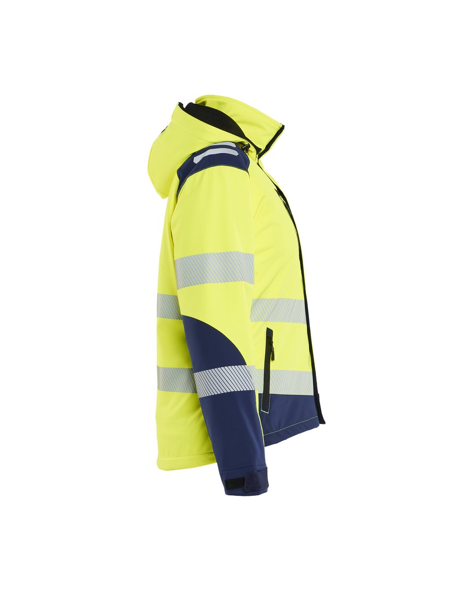 Blåkläder 4401 Dames Softshell Winterjas High Vis - High Vis Geel/Marineblauw