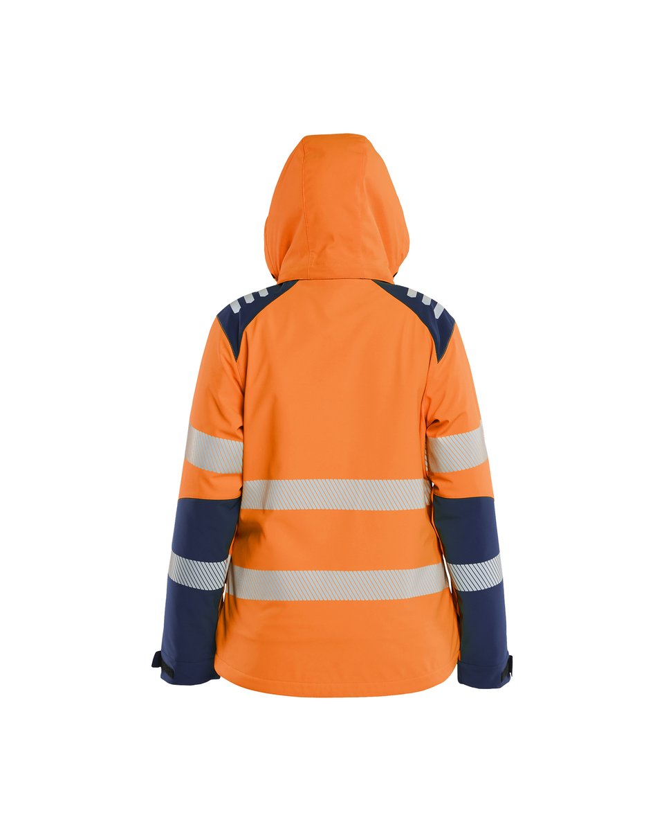 Blåkläder 4401 Dames Softshell Winterjas High Vis - High Vis Oranje/Marineblauw