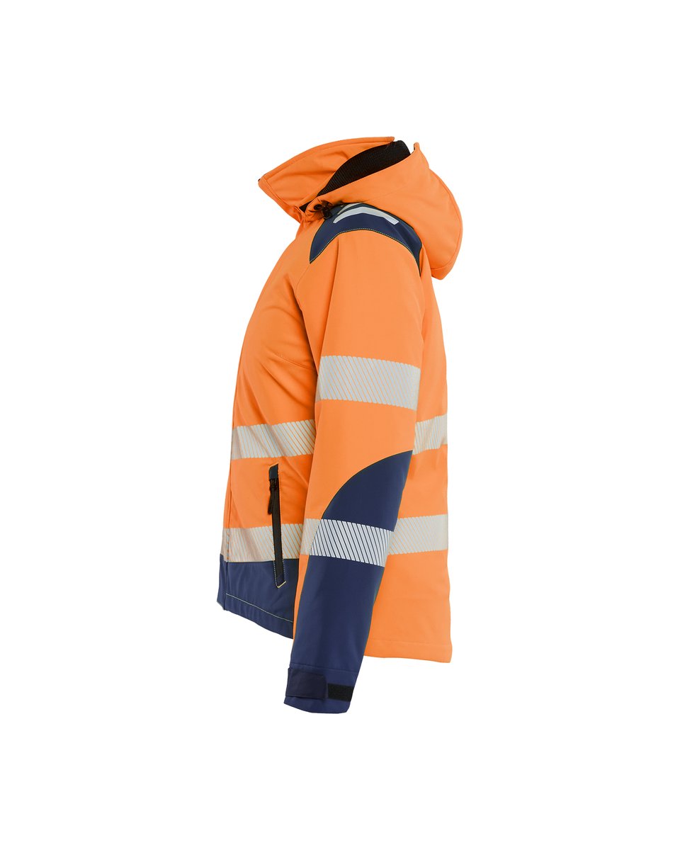 Blåkläder 4401 Dames Softshell Winterjas High Vis - High Vis Oranje/Marineblauw