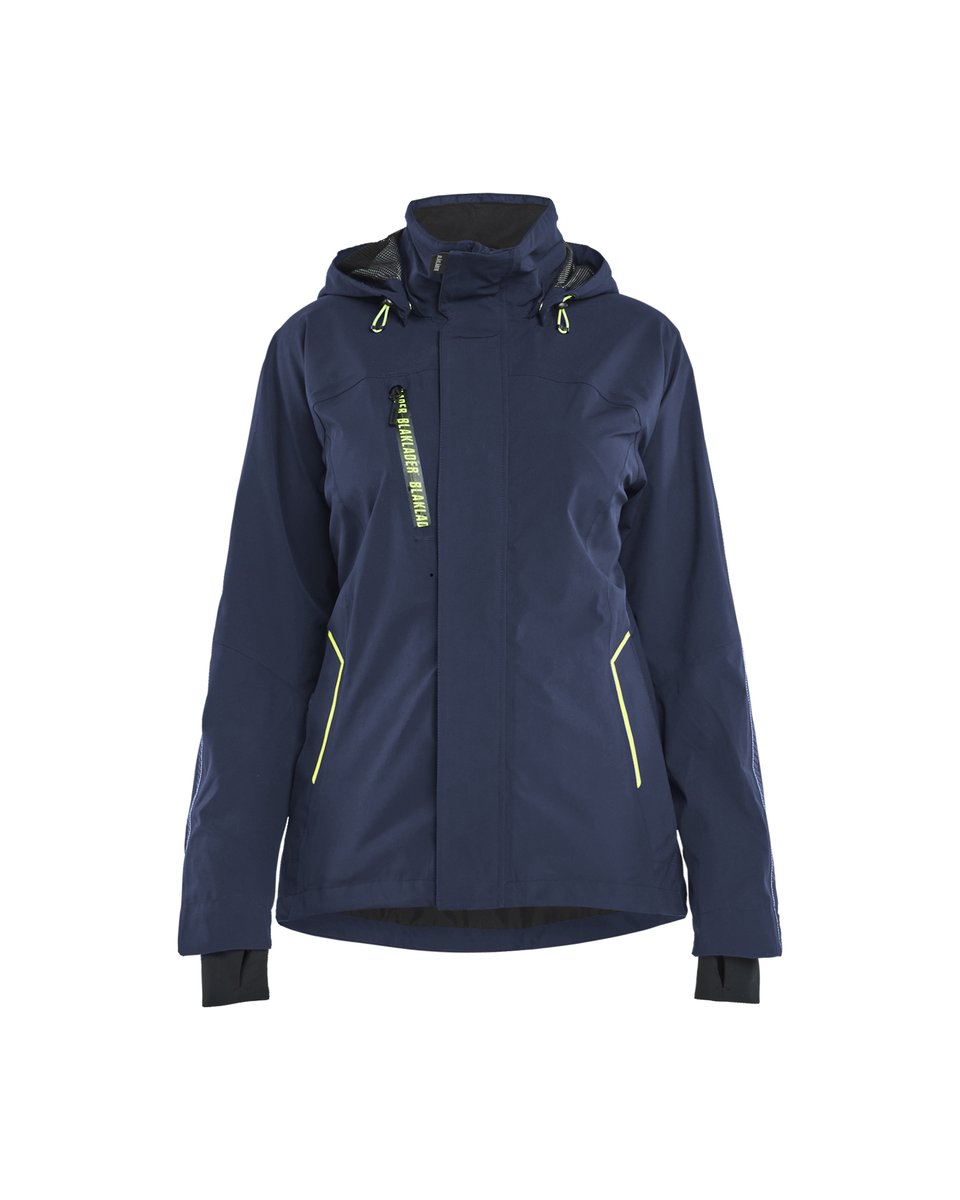 Blåkläder 4403 Dames Shell Jack Stretch - Donker marineblauw/High Vis Geel
