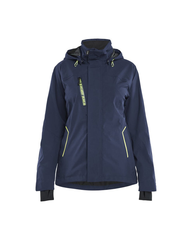 Blåkläder 4403 Dames Shell Jack Stretch - Donker marineblauw/High Vis Geel