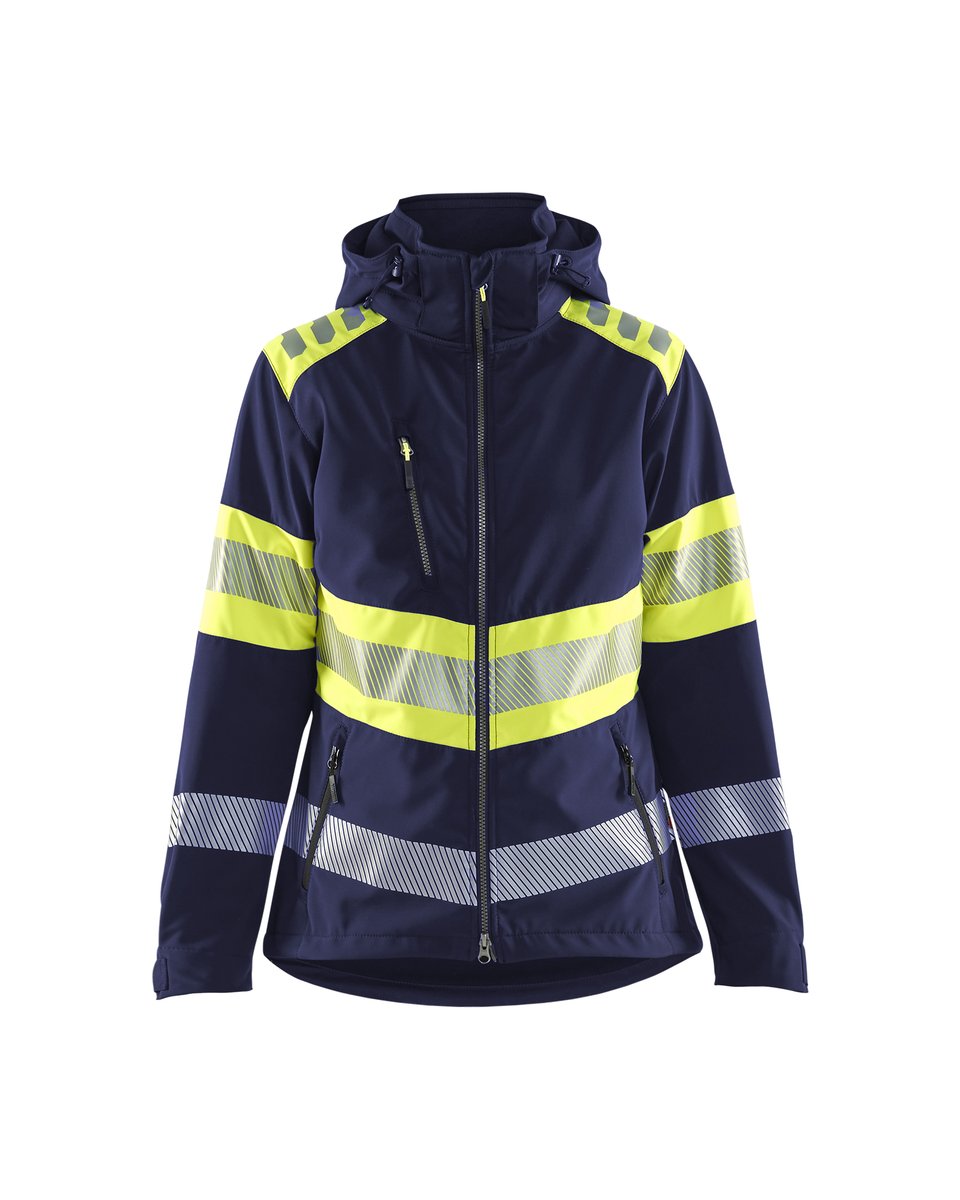 Blåkläder 4404 Dames Softshell Jack High Vis - Marine/High Vis Geel