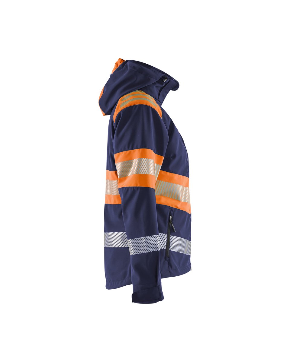 Blåkläder 4404 Dames Softshell Jack High Vis - Marineblauw/Oranje