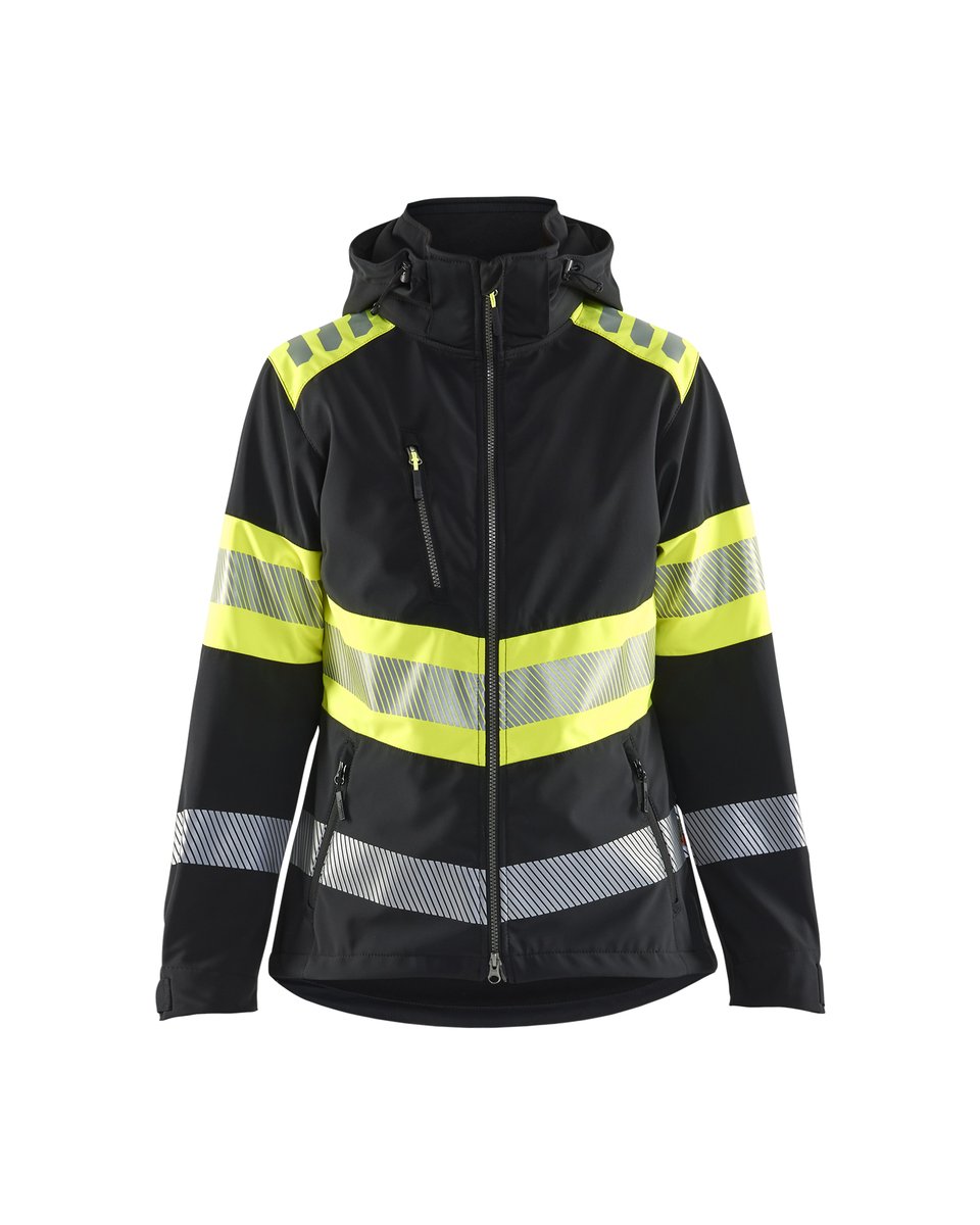 Blåkläder 4404 Dames Softshell Jack High Vis - Zwart/High Vis Geel