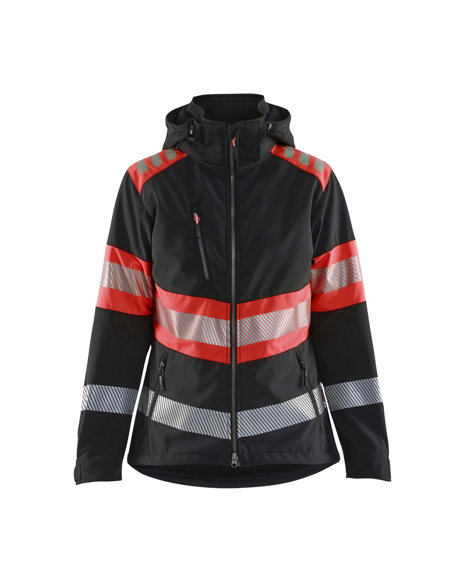 Blåkläder 4404 Dames Softshell Jack High Vis - Zwart/High Vis Rood