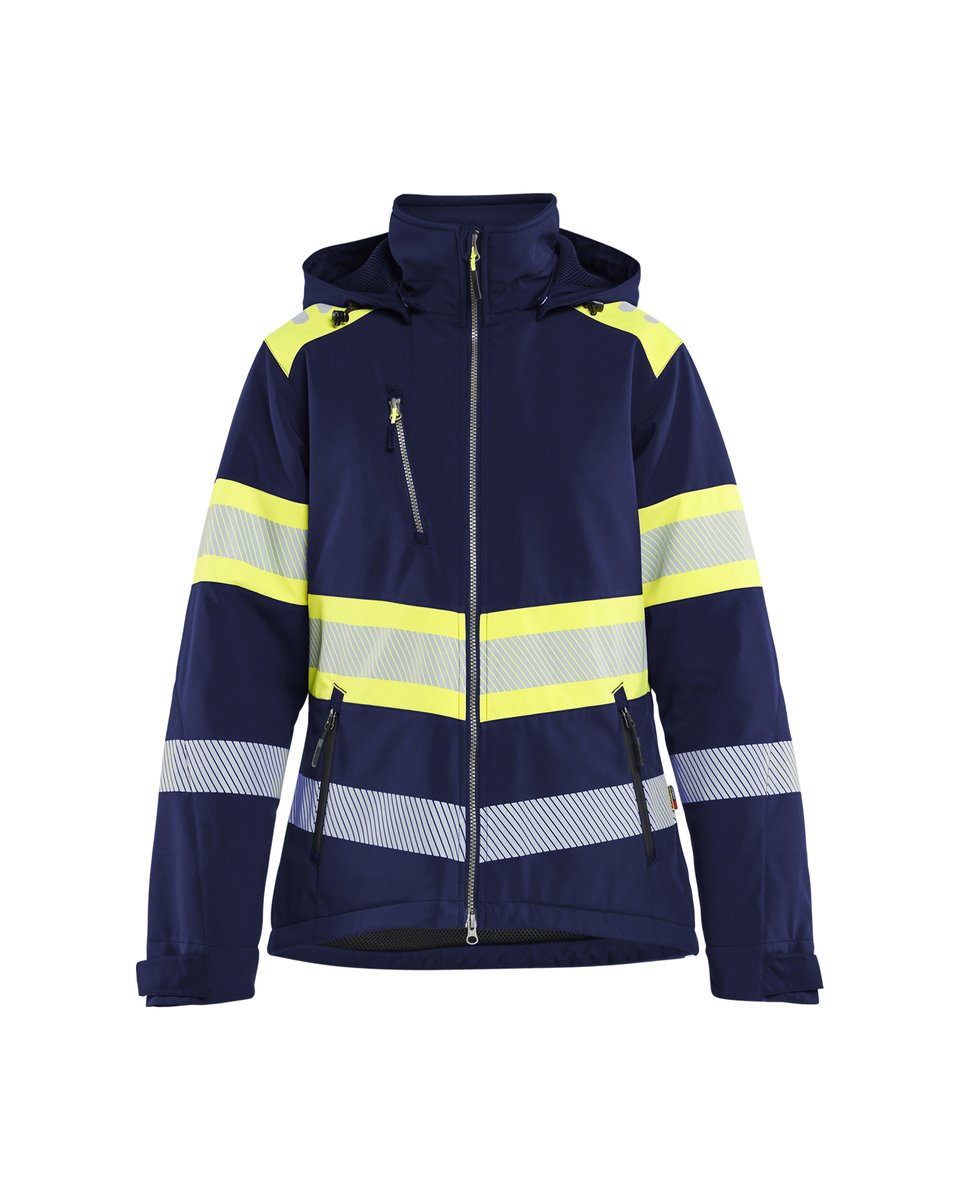 Blåkläder 4406 Dames Lichtgewicht softshell jack gevoerd high vis - Marine/High Vis Geel