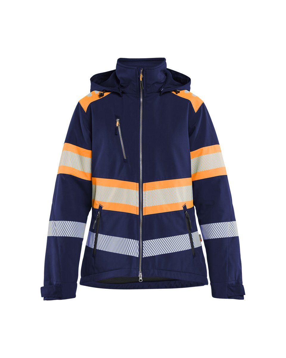 Blåkläder 4406 Dames Lichtgewicht softshell jack gevoerd high vis - Marineblauw/Oranje