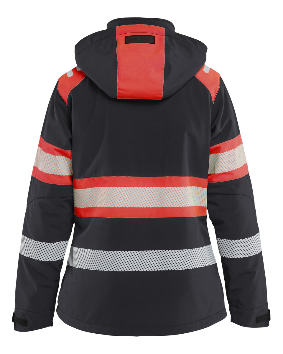 Blåkläder 4406 Dames Lichtgewicht softshell jack gevoerd high vis - Zwart/High Vis Rood