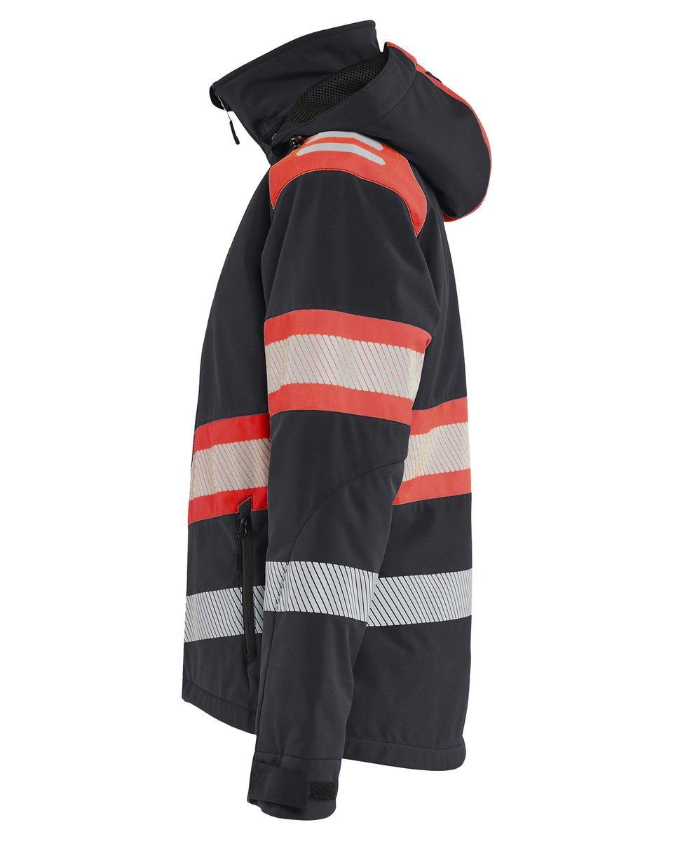 Blåkläder 4406 Dames Lichtgewicht softshell jack gevoerd high vis - Zwart/High Vis Rood