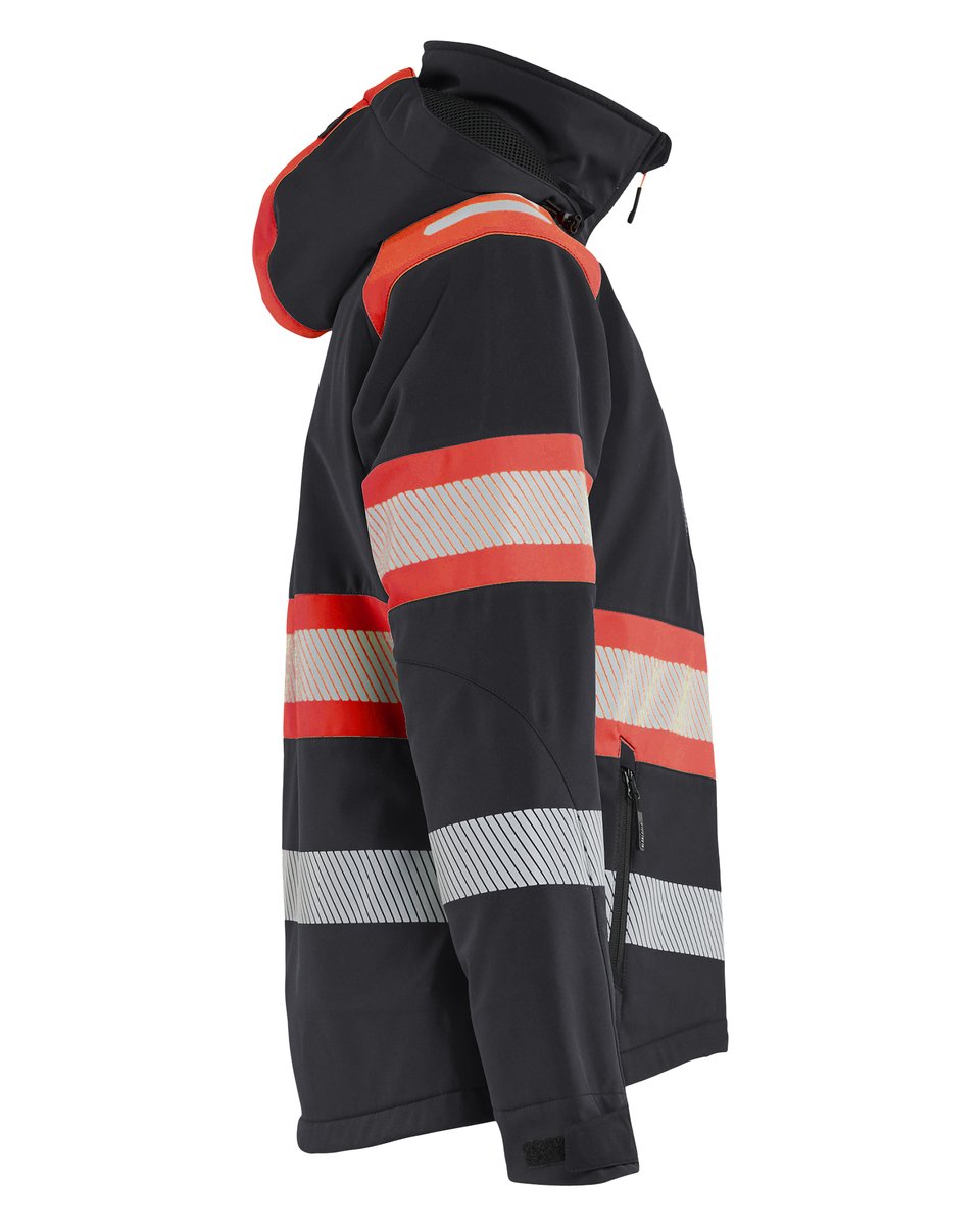 Blåkläder 4406 Dames Lichtgewicht softshell jack gevoerd high vis - Zwart/High Vis Rood