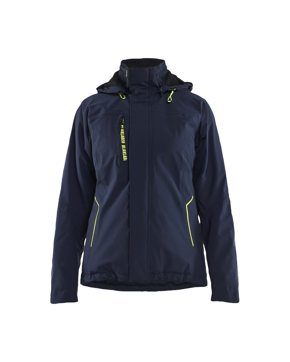 Blåkläder 4408 Dames Lichtgewicht winterjas 4-weg stretch - Donker marineblauw/High Vis Geel