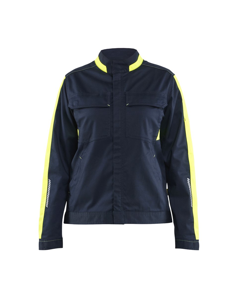 Blåkläder 4443 Dames Industrie jack stretch - Donker marineblauw/High Vis Geel