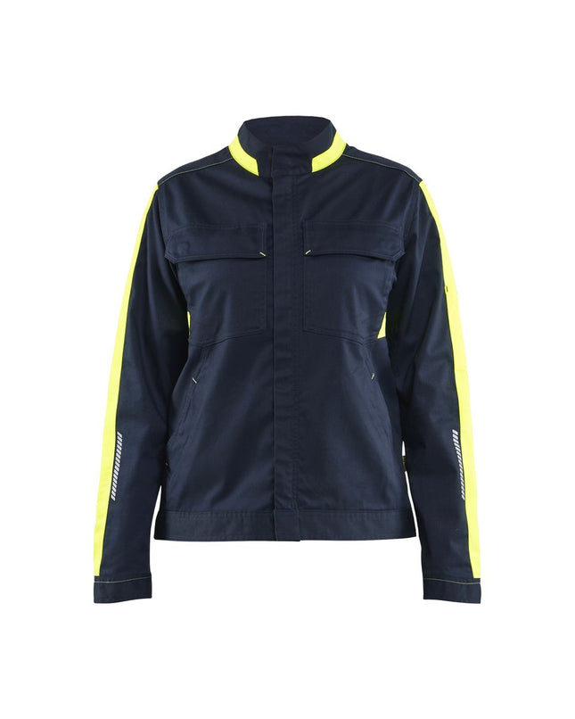 Blåkläder 4443 Dames Industrie jack stretch - Donker marineblauw/High Vis Geel