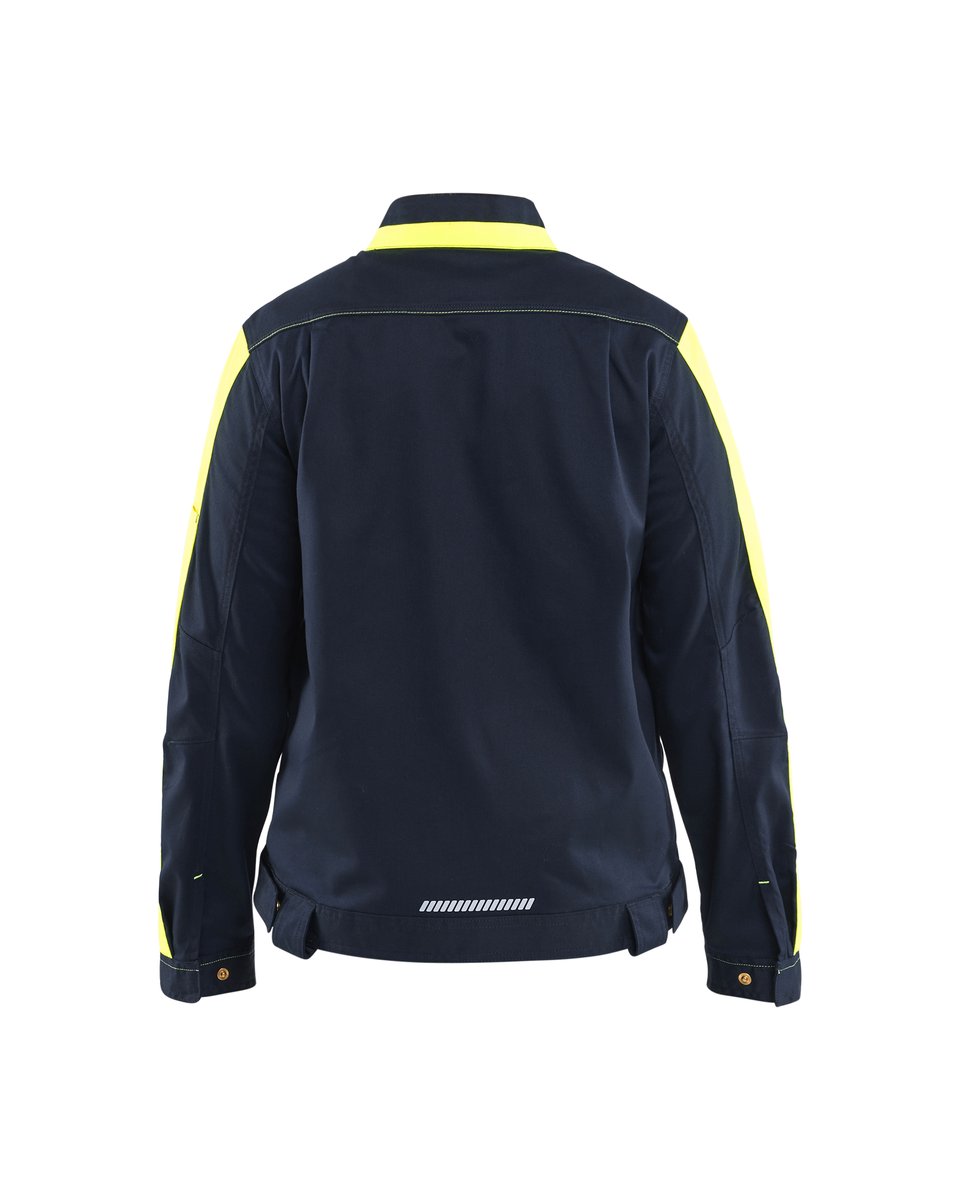 Blåkläder 4443 Dames Industrie jack stretch - Donker marineblauw/High Vis Geel