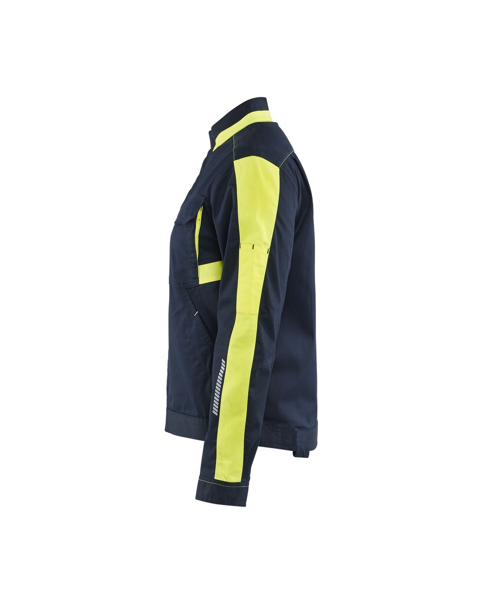 Blåkläder 4443 Dames Industrie jack stretch - Donker marineblauw/High Vis Geel