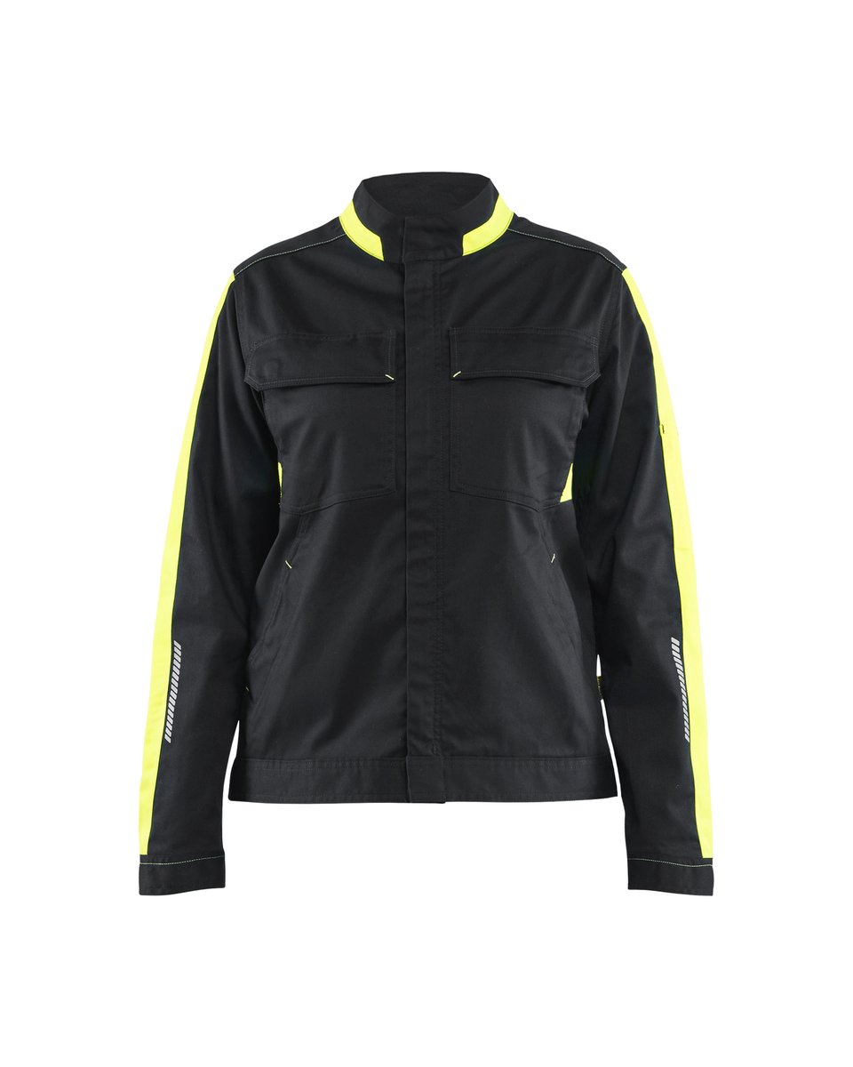 Blåkläder 4443 Dames Industrie jack stretch - Zwart/High Vis Geel