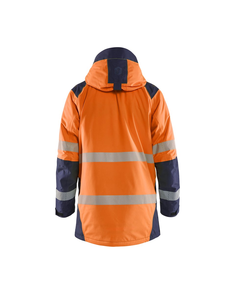 Blåkläder 4457 Winterparka High Vis - High Vis Oranje/Marineblauw