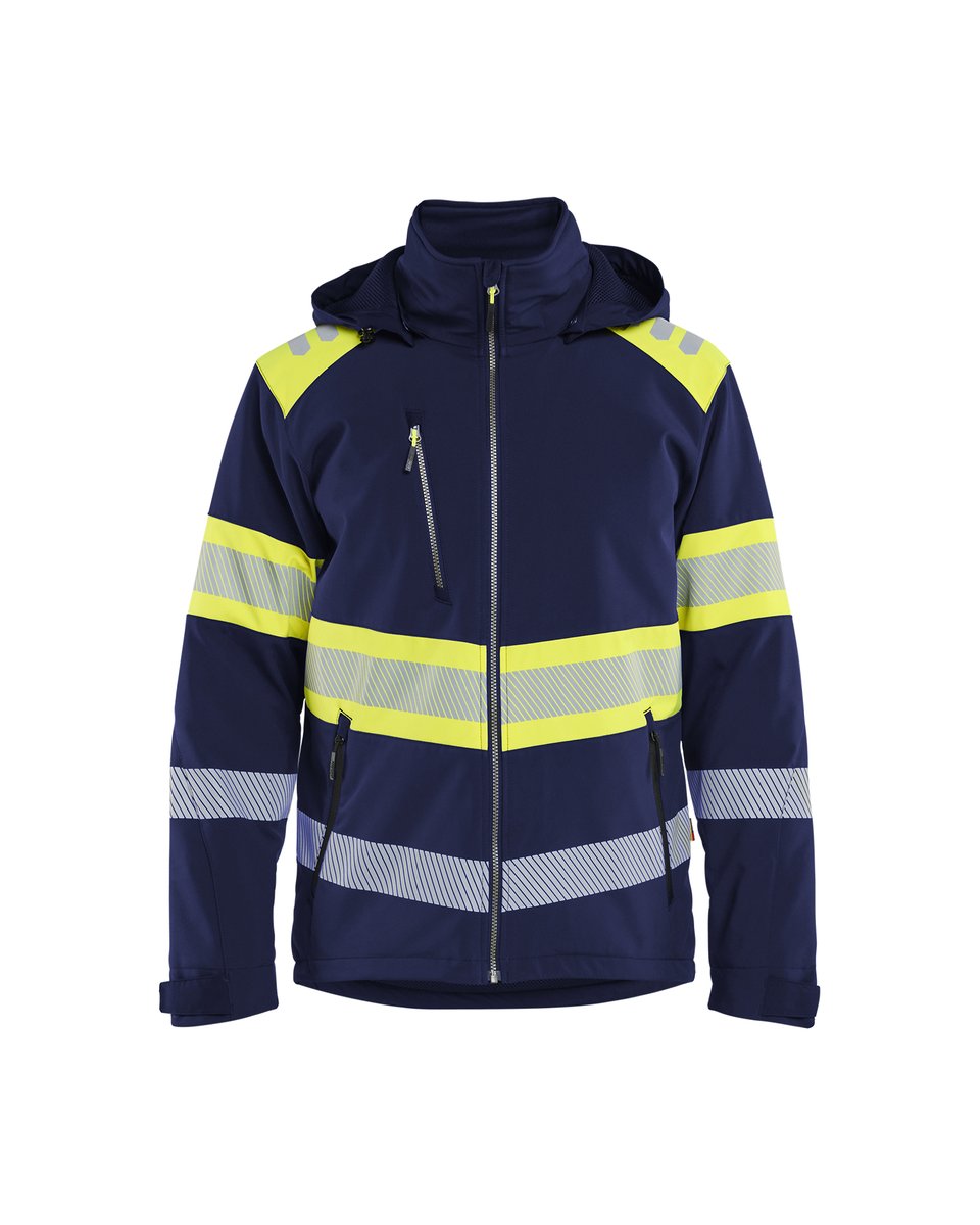 Blåkläder 4489 Lichtgewicht softshell jack gevoerd high vis - Marine/High Vis Geel