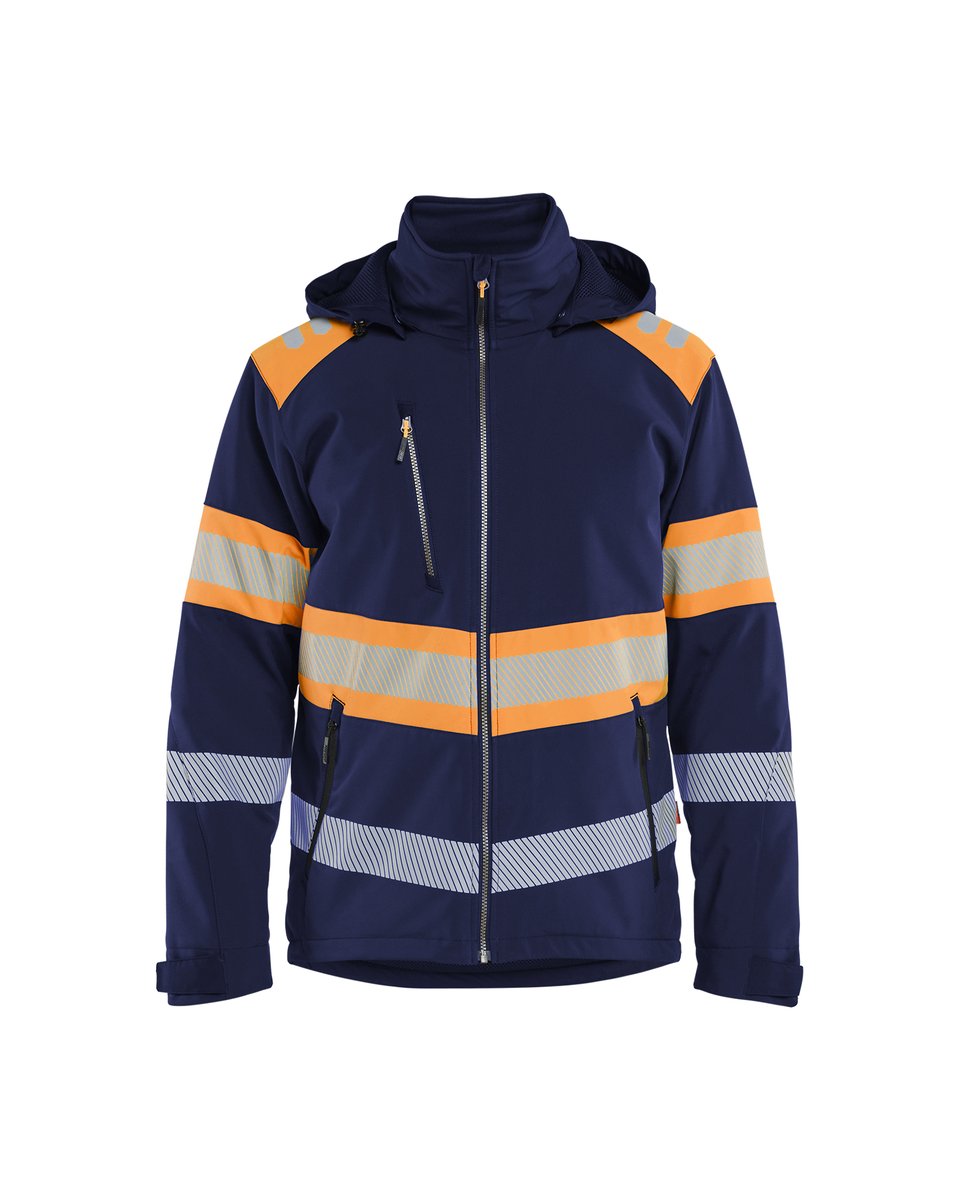 Blåkläder 4489 Lichtgewicht softshell jack gevoerd high vis - Marineblauw/Oranje