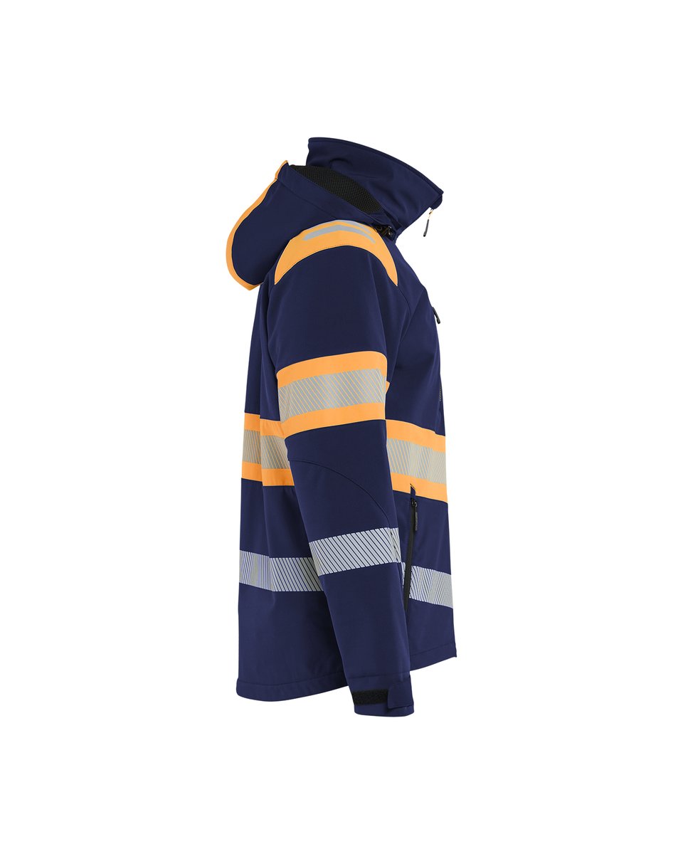 Blåkläder 4489 Lichtgewicht softshell jack gevoerd high vis - Marineblauw/Oranje