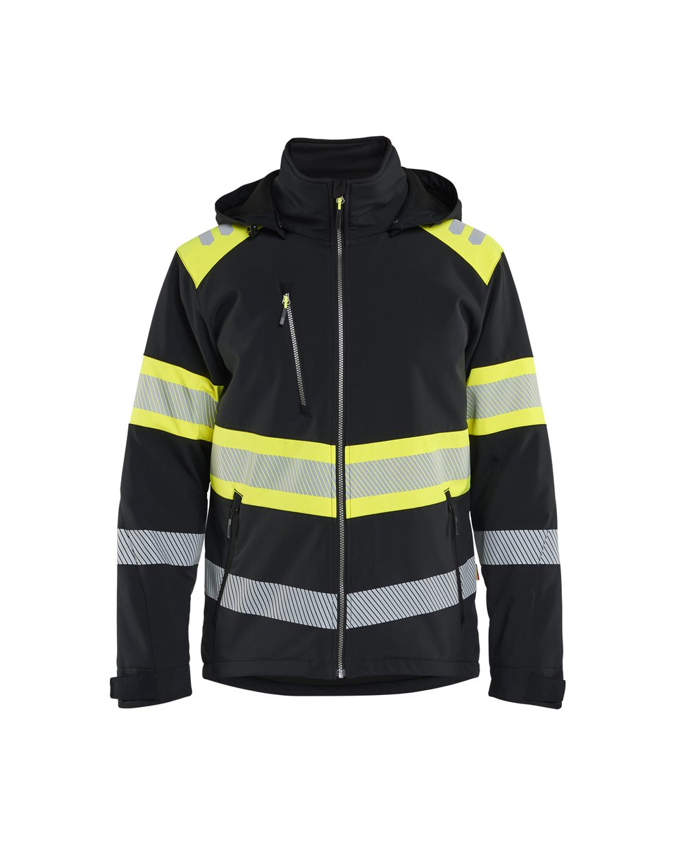Blåkläder 4489 Lichtgewicht softshell jack gevoerd high vis - Zwart/High Vis Geel
