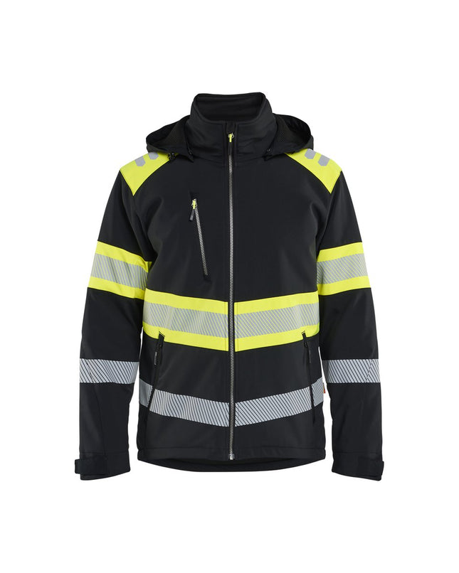 Blåkläder 4489 Lichtgewicht softshell jack gevoerd high vis - Zwart/High Vis Geel