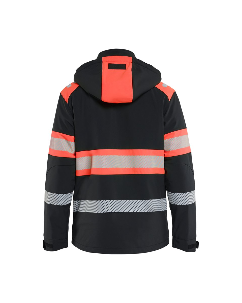 Blåkläder 4489 Lichtgewicht softshell jack gevoerd high vis - Zwart/High Vis Rood